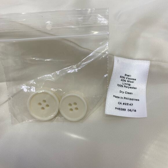 Talbots Boiled Wool Blend Blazer Womens Sz 14 Cream Cardigan Lined Career Jacket - Picture 9 of 10